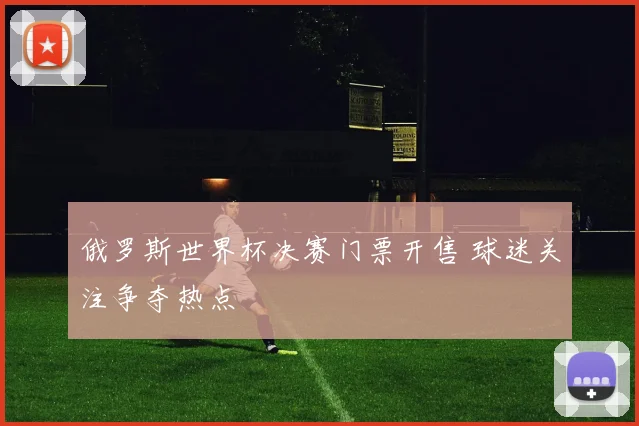 俄罗斯世界杯决赛门票开售 球迷关注争夺热点
